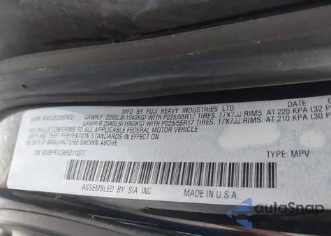 2006 Subaru Outback 2.5Xt/2.5Xt Limited из США, поврежденный, VIN 4S4BP67C966311077